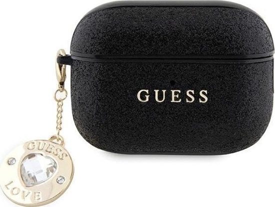 Picture of Guess GUAP2PGEHCDK AirPods Pro 2 cover czarny/black Fixed Glitter Heart Diamond Charm