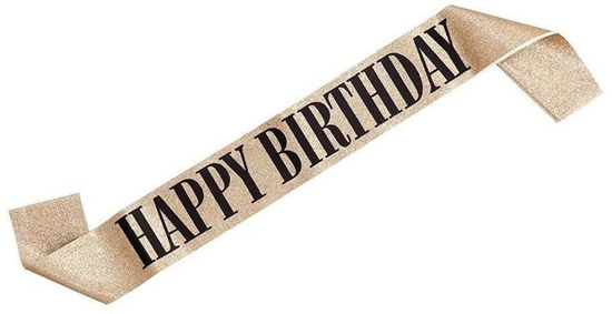 Picture of Party Deco Guld Happy Birthday szal