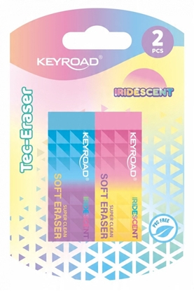 Picture of Gumka do cierania KEYROAD, opalizujca, 2 szt., blister, mix kolorów