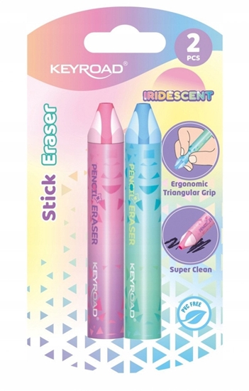 Picture of Gumka do cierania KEYROAD, opalizujca, w dugopisie, 2 szt., blister, mix kolorów