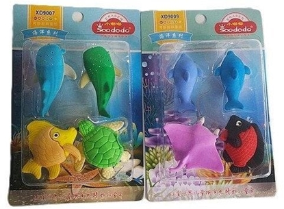 Picture of Gumki do cierania zwierzta morskie 4szt MIX EDUKAMP