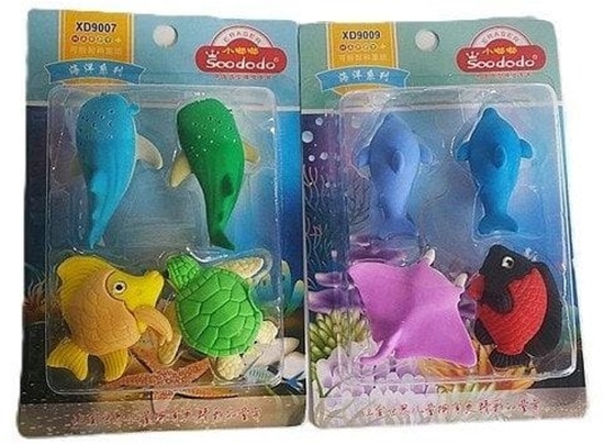 Picture of Gumki do cierania zwierzta morskie 4szt MIX EDUKAMP