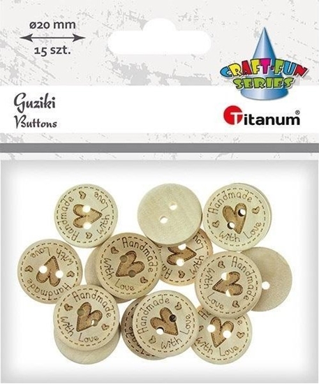 Picture of Guziki drewniane handmade with love 20mm 15szt