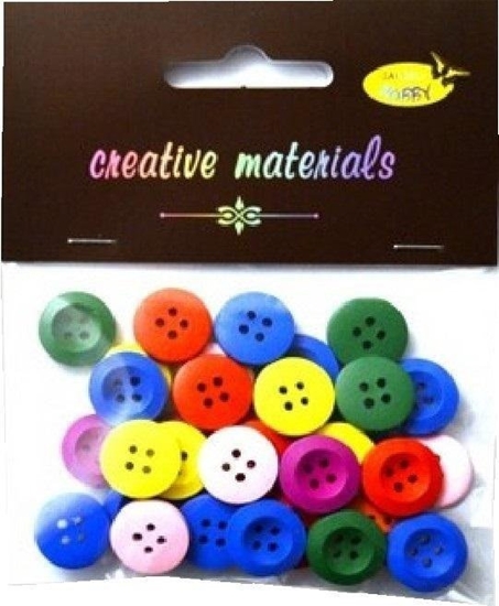 Picture of Guziki drewniane kolorowe 15mm 15g