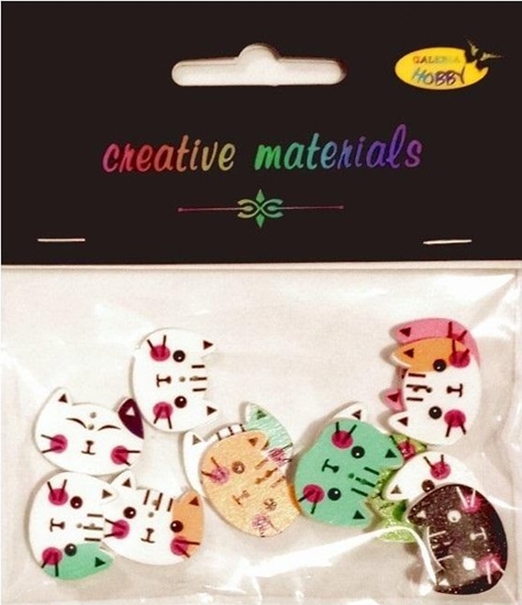 Picture of Guziki ozdobne Kotki 2 20x16mm 15szt