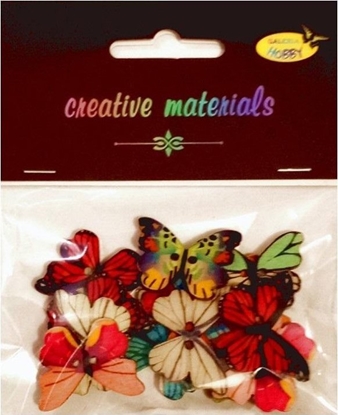 Picture of Guziki ozdobne Motyle retro 28mm 15szt