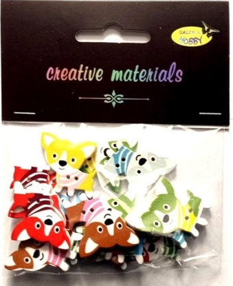 Picture of Guziki ozdobne Pieski 25mm 15szt