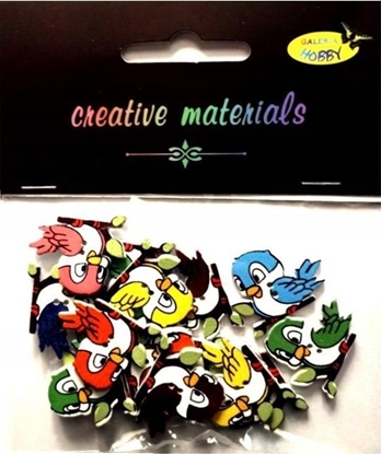 Attēls no Guziki ozdobne Ptaszki 2 25x15mm 15szt