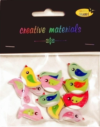 Picture of Guziki ozdobne Ptaszki 24x15mm 15szt