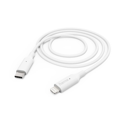 Изображение Hama Hama 00201598 Charging Cable, USB-C - Lightning 1m white
