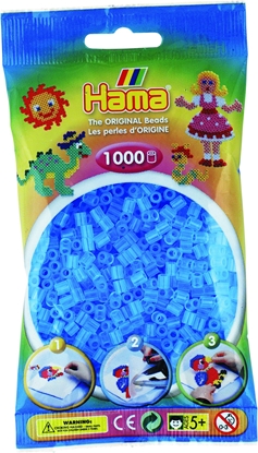 Изображение HAMA MIDI 1000 KORALIKÓW W TOREBCE(NIEBIESKI PRZEZROCZYSTY)