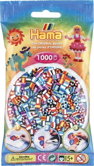 Picture of Hama midi perler 1000stk stribet mix 90