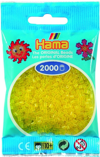 Picture of Hama mini beads 2000 pcs. transp. yellow
