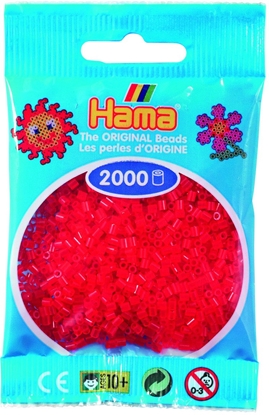 Picture of Hama mini beads 2000 pcs. transp. red