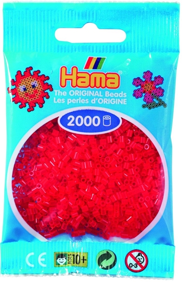 Picture of Hama mini beads 2000 pcs. transp. red