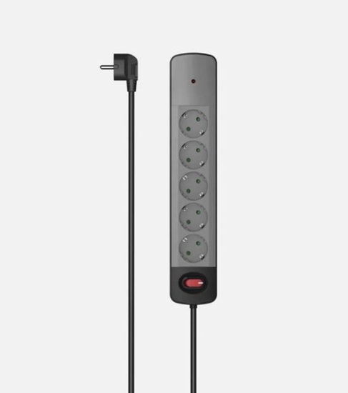 Изображение Hama power strip 5-way sockets Grey Black