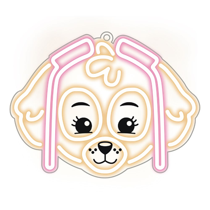 Picture of Hanging neon LED Paw Patrol on plexiglass - Skye O