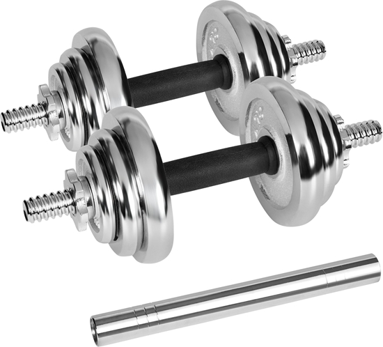 Picture of Hantle eliwne chromowane regulowane w walizce z gryfem, zestaw 20kg REBEL ACTIVE