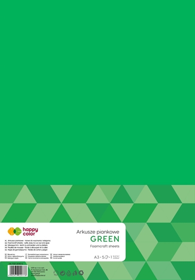 Picture of Happy Color Arkusze piankowe A3 5szt zielony HAPPY COLOR