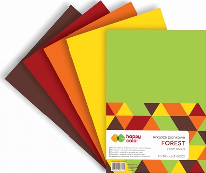 Attēls no Happy Color Arkusze piankowe A4 5 kolorów Forest mix