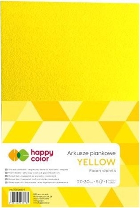 Picture of Happy Color Arkusze piankowe A4, 5 ark, óty, Happy Color Happy Color