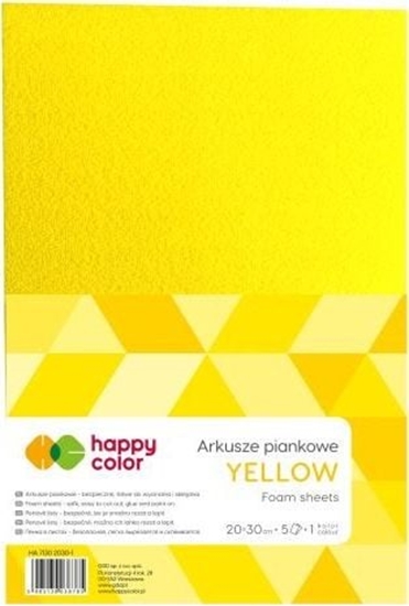 Picture of Happy Color Arkusze piankowe A4, 5 ark, óty, Happy Color Happy Color