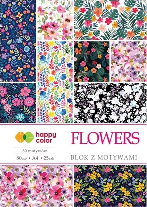 Attēls no Happy Color Blok z motywami Flowers A4/15K 80g HAPPY COLOR