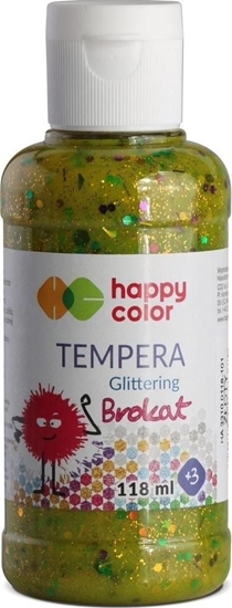 Изображение Happy Color Farba tempera brokatowa 118ml zota