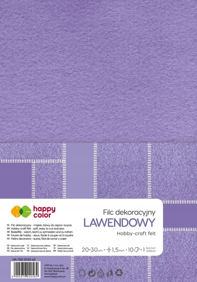 Изображение Happy Color Filc dekoracyjny lawendowy 10szt HAPPY COLOR