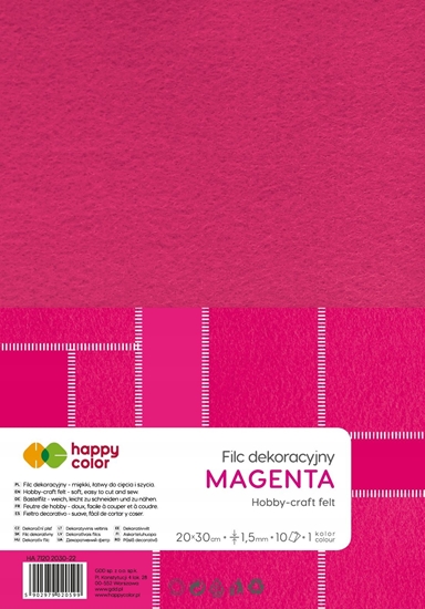 Изображение Happy Color Filc dekoracyjny magenta 10szt HAPPY COLOR