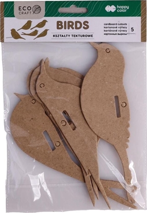 Attēls no Happy Color Zestaw ksztatów tekturowych Bird 5szt HAPPY COLOR