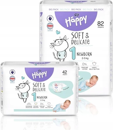 Picture of Happy HAPPY Newborn (2-5kg) diapers 42pcs, size 1 NEW, BB-054-NB42-W01