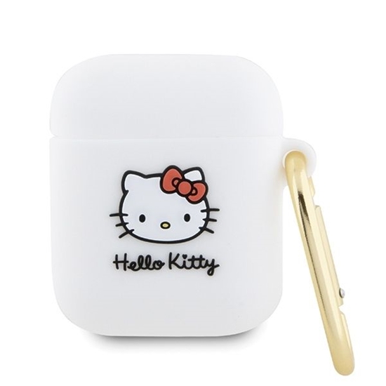 Picture of Hello Kitty Hello Kitty Silicone 3D Kitty Head case for AirPods 1/2 - white