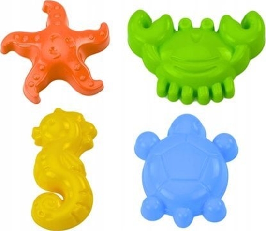 Изображение Hemar Foremki Morskie Do Piasku 4 Sztuki Krab ów Rozgwiazda Konik óty Zielony