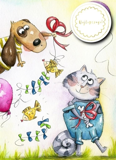 Picture of HENRY Karnet B6 z dowieszk - Pies i kot