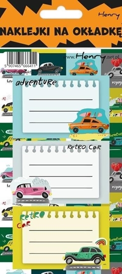 Picture of HENRY Naklejki na zeszyty - Auta (12szt)