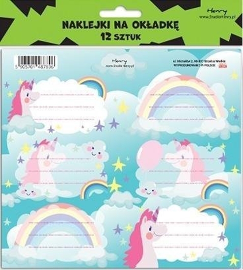 Picture of HENRY Naklejki na zeszyty - Jednoroec (12szt)