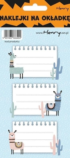 Picture of HENRY Naklejki na zeszyty - Lama (12szt)