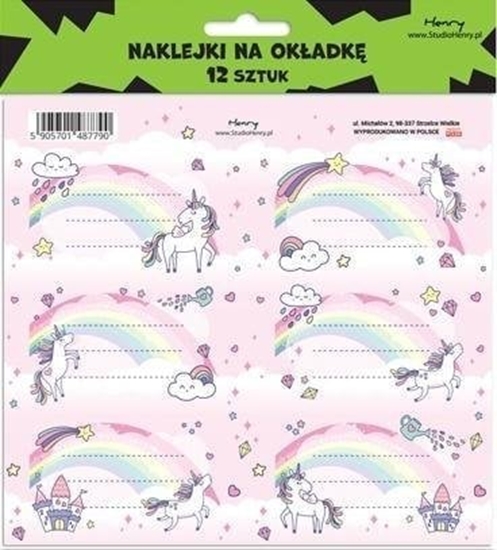 Picture of HENRY Naklejki na zeszyty - Unicorn Tcza (12szt)