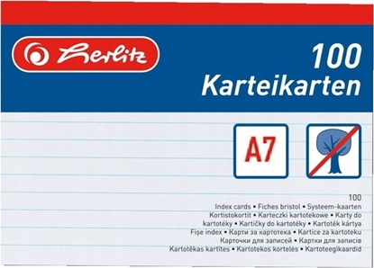 Attēls no Herlitz Karta indeksowa A7 w lini ws 100St hf z nitk do zrywania - 1150705