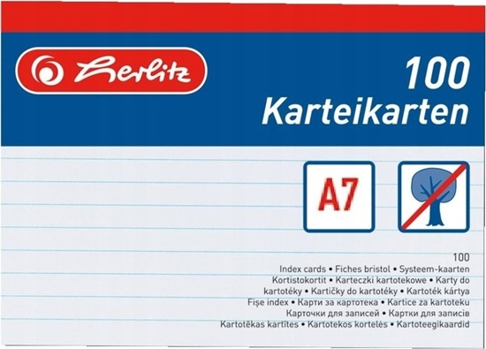 Picture of Herlitz Karta indeksowa A7 w lini ws 100St hf z nitk do zrywania - 1150705