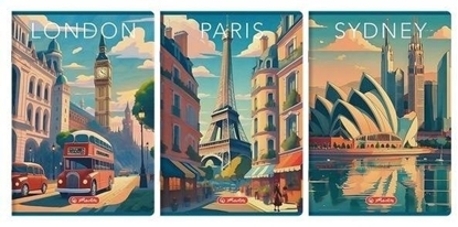 Attēls no Herlitz Zeszyt A4/96K kratka z marginesem Retro (5szt)