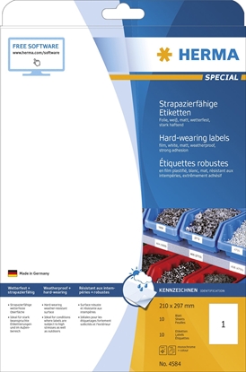 Picture of Herma HERMA Etik. strapazierf. A4 weiß 210 x 297 mm wfest 10 St.