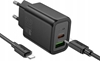 Picture of adowarka Hoco HOCO adowarka sieciowa USB A + Typ C + kabel Typ C do Typ C PD QC3.0 3A 20W N61 czarna