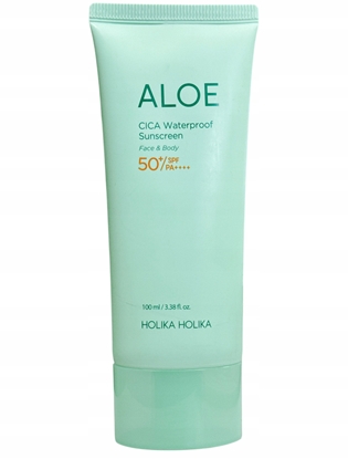 Изображение HOLIKA HOLIKA_Aloe Cica Waterproof Sunscreen krem przeciwsoneczny do ciaa i twarzy SPF50+ PA++++ 100ml