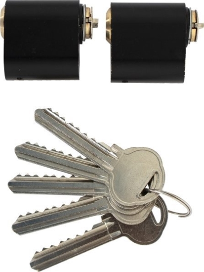 Picture of HOME It® oval cylinder med 7 stifter i matsort med 3 nøgler (2 stk)