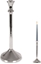 Attēls no Home Styling Collection wiecznik na dug wieczk aluminiowy srebrny 30,5 cm