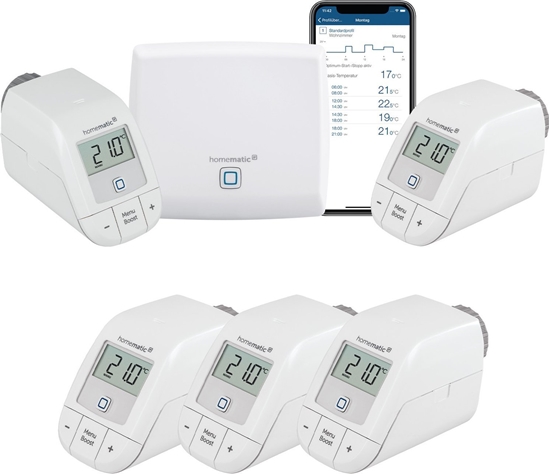 Picture of HomeMatic Bundle Homematic IP Starter Set Heizen + 3x Thermostat basic
