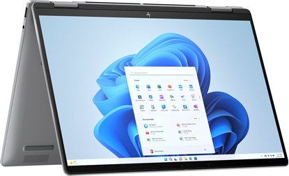 Attēls no HP ENVY x360 14-fa0016nw AMD Ryzen 7 8840HS Hybryda (2w1) 35,6 cm (14") Ekran dotykowy 2K 16 GB LPDDR5-SDRAM 512 GB SSD Wi-Fi 7 (802.11be) Windows 11 Home Srebrny
