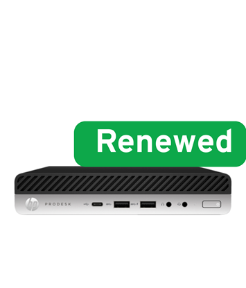 Изображение HP RENEW | Grade A | ProDesk 600 G4 Desktop Mini PC | Intel Core i3 | i3-8100T | 8 GB | SSD | 128 GB | Intel UHD Graphics 630 |